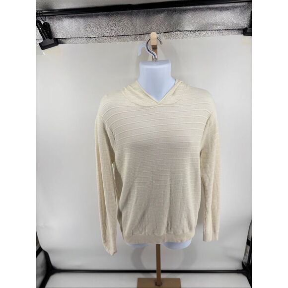 MENS PETER MILLAR PACIFIC HOODIE SWEATER SWEATSHIRT Size MEDIUM IVORY